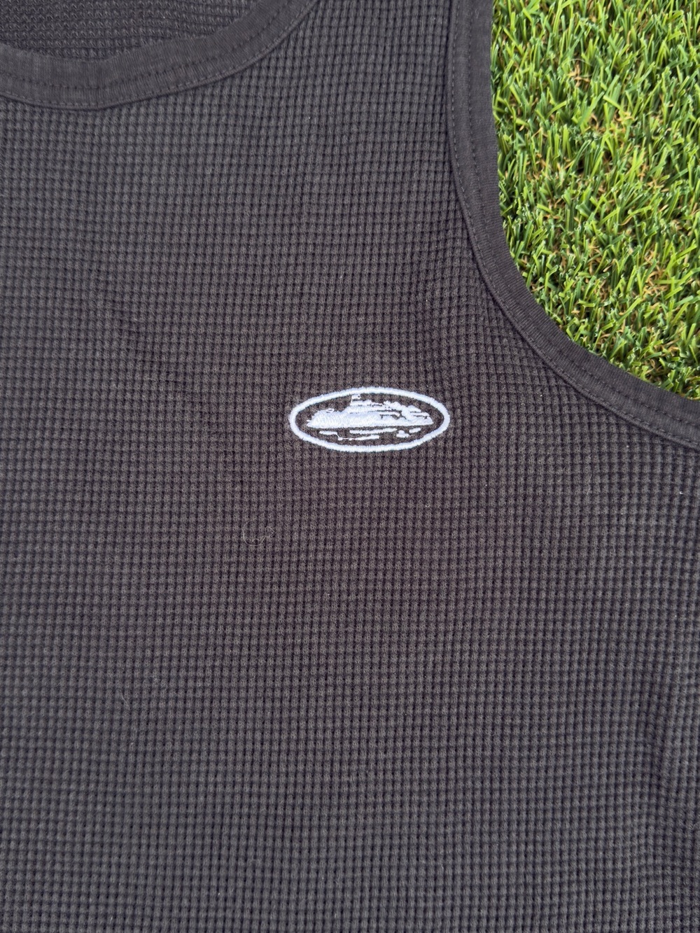 HMP Black Men's Ribbed Swim Rash Guard Tank - Picture 3 of 4